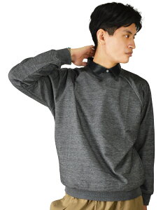 トレーナー メンズ プルオーバー スリム 細身 かぶり 長袖 Tシャツ ロンT デニム風 柔らかい カットデニム ゴルフウェア スウェットトレーナー ストレッチ デニムライク スエット シンプル