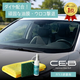 ガラス研磨剤 CE-B 30g セリウム×ダイヤ配合 夜のギラつき一発解消 油膜除去 頑固なウロコ マスキング不要 1滴からOK 少量で経済的 浴室鏡もOK フロントガラス 風呂 洗面台 簡単 強力
