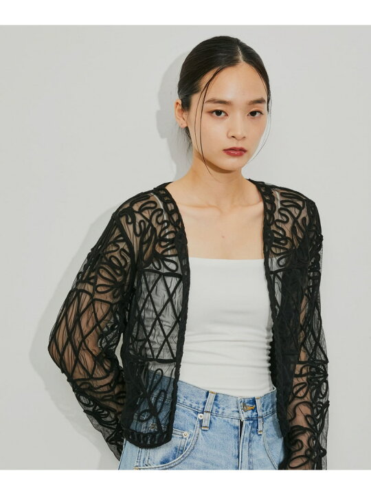 楽天市場】【再入荷・WEB限定・洗える】チュール刺繍カーディガン ADAM  