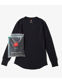 【Hanes for BIOTOP】LONG SLEEVE THERMAL BIOTOP アダムエロペ トップス カットソー・Tシャツ ネイビー ホワイト【送料無料】[Rakuten Fashion]