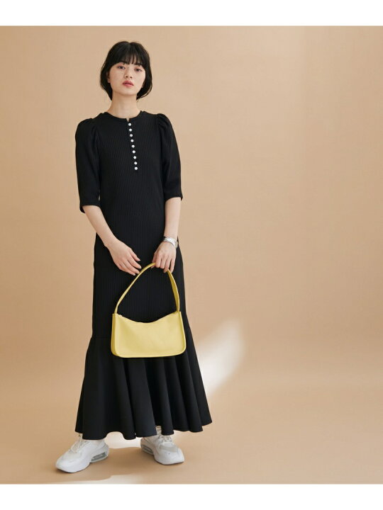 楽天市場 一部直営店舗 Web限定 マーメイドコンビワンピース Adam Et Rope Femme アダムエロペ ワンピース ドレス その他の ワンピース ドレス ブラック ベージュ ブルー 送料無料 Rakuten Fashion Adam Et Rope