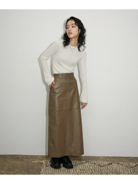 楽天市場】【SALE／40%OFF】フェイクレザーロングスカート ADAM ET 