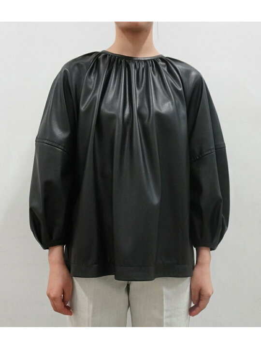 楽天市場】【SALE／70%OFF】エコレザーボリュームブラウス ADAM ET 