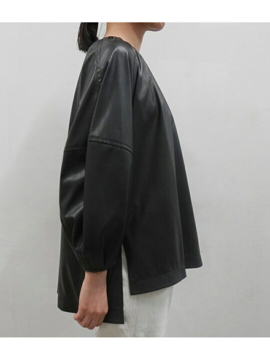 楽天市場】【SALE／70%OFF】エコレザーボリュームブラウス ADAM ET 