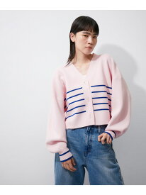 【SALE／30%OFF】ミラノリブニットカーディガン ADAM ET ROPE' FEMME アダムエロペ トップス カーディガン ブラック ホワイト ピンク【RBA_E】【送料無料】[Rakuten Fashion]