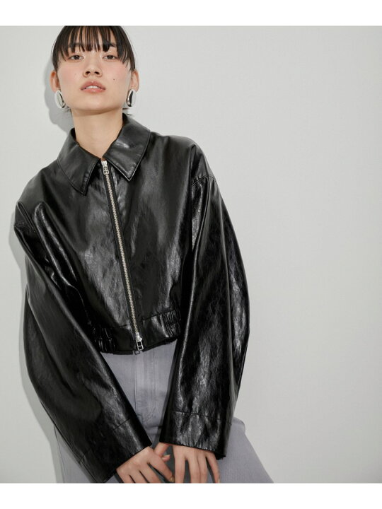 楽天市場】【SALE／30%OFF】フェイクレザーショートブルゾン ADAM ET 