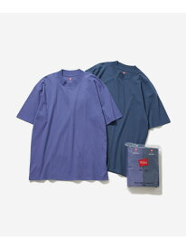 【HANES for BIOTOP】EX MOCK PACK T 24SS USAコットン BIOTOP アダムエロペ トップス カットソー・Tシャツ ホワイト ネイビー【先行予約】*【送料無料】[Rakuten Fashion]