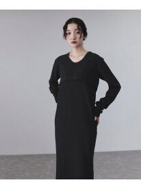 【SALE／50%OFF】【サステナブル】Wフェイスジャージーセットワンピース ADAM ET ROPE' FEMME アダムエロペ ワンピース・ドレス ワンピース ブラック ブラウン【RBA_E】【送料無料】[Rakuten Fashion]