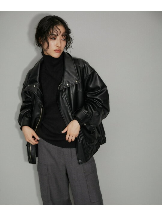 楽天市場】【WEB限定】スタンドネックフェイクレザージャケット  