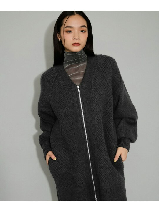楽天市場】【WEB限定】柄ニットジップカーディガンミニワンピース ADAM  