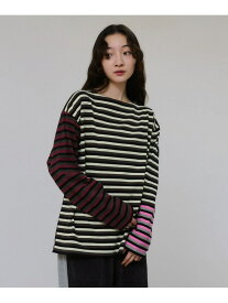 【SALE／40%OFF】【G.F.G.S. for ADAM ET ROPE'】別注ボートネックボーダー ADAM ET ROPE' FEMME アダムエロペ トップス カットソー・Tシャツ ピンク【RBA_E】【送料無料】[Rakuten Fashion]