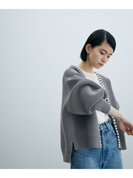 楽天市場】＜追加＞【サステナブル】パール付きカーディガン ADAM ET  