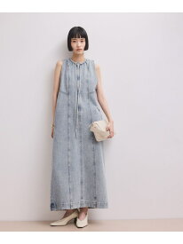 【WEB限定】ドロストネックデニムワンピース ADAM ET ROPE' FEMME アダムエロペ ワンピース・ドレス ワンピース ブラック ブルー【送料無料】[Rakuten Fashion]
