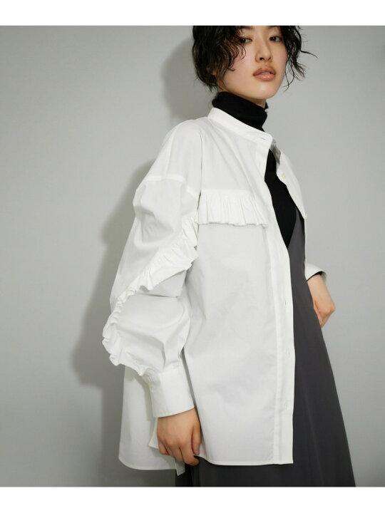 楽天市場】【SALE／20%OFF】【WEB限定】フリルスタンドカラーブラウス 