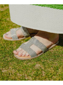 Iストラップラインストーンサンダル ADAM ET ROPE' FEMME アダムエロペ シューズ・靴 サンダル シルバー ベージュ ブラック ブラウン【送料無料】[Rakuten Fashion]
