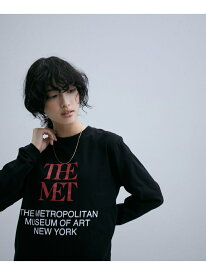 THE MET x ADAM LOGO Tee ADAM ET ROPE' FEMME アダムエロペ トップス カットソー・Tシャツ ブラック ホワイト【送料無料】[Rakuten Fashion]