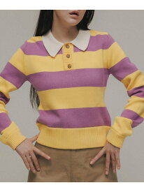【SALE／50%OFF】[TOPS]RUGBY KNIT POLO SHIRTS UNISEX M TO R アダムエロペ トップス ニット グレー イエロー【RBA_E】【送料無料】[Rakuten Fashion]