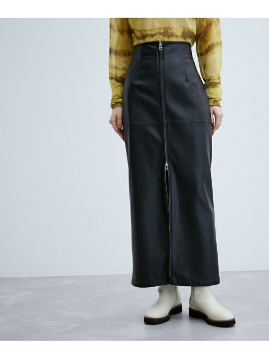楽天市場】【SALE／60%OFF】フェイクレザー2WAYジップスカート ADAM ET  