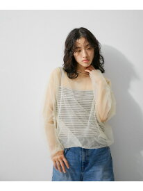 【逸品・サステナブル】チュールプルオーバー ADAM ET ROPE' FEMME アダムエロペ トップス カットソー・Tシャツ ブラック ホワイト【送料無料】[Rakuten Fashion]