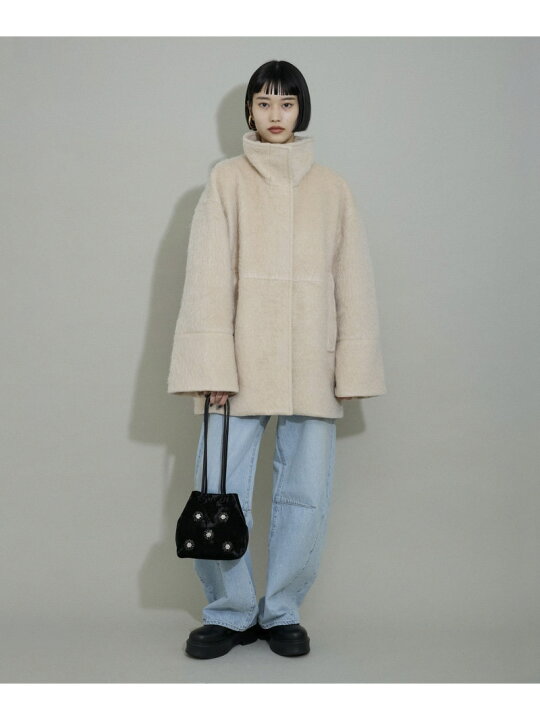 楽天市場】【WEB限定】スタンドカラーコクーンミドルコート ADAM ET 
