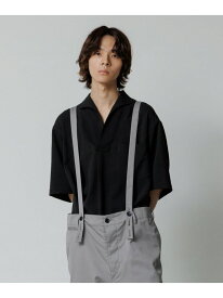 【WEB限定】リネンライク フロントタック スキッパーシャツ / 防シワ / ユニセックス ADAM ET ROPE' HOMME アダムエロペ トップス シャツ・ブラウス ブラック ホワイト ベージュ【送料無料】[Rakuten Fashion]