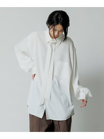 【WEB限定】ドレープとろみ ルーズシルエット ボウタイシャツ / ロングシーズン着用可能 / 2Way / ユニセックス ADAM ET ROPE' HOMME アダムエロペ トップス シャツ・ブラウス ホワイト ブラウン ベージュ【送料無料】[Rakuten Fashion]