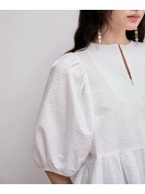 【WEB限定】2WAYバルーンスリーブチュニック ADAM ET ROPE' FEMME アダムエロペ トップス シャツ・ブラウス ブルー ホワイト ブラック【送料無料】[Rakuten Fashion]