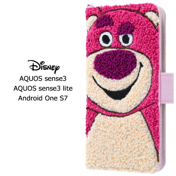 楽天市場 送料無料 Aquossense3 Aquossense3lite Android One S7 ディズニー トイストーリー ロッツォ サガラ刺繍 手帳型 ケース 手帳型ケース カバー フリップ キャラクター ピクサー アクオス センス 3 Aquos Sense3 Lite Sense 3 センス スマホケース