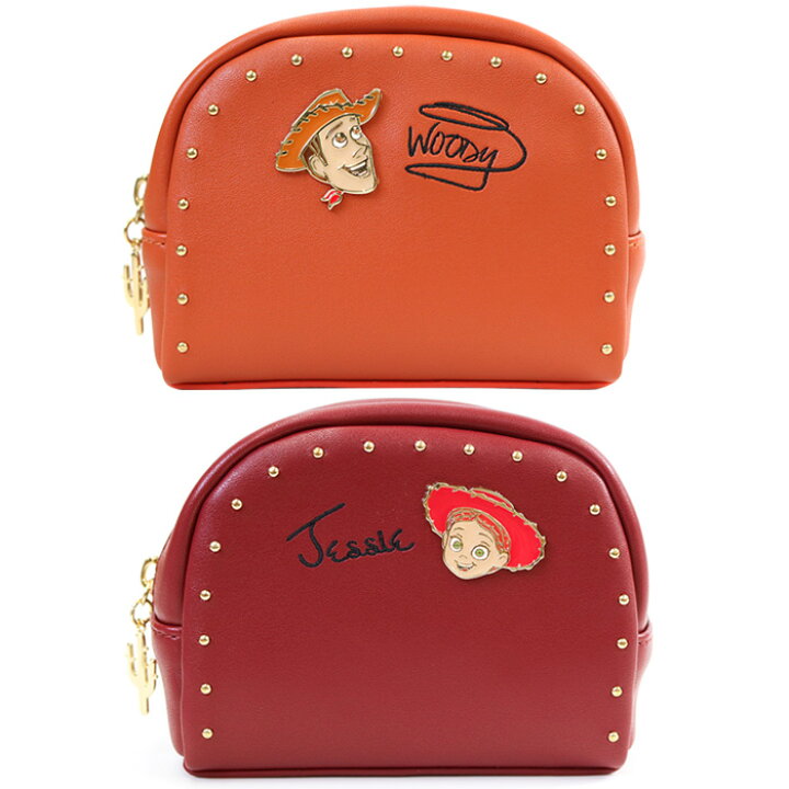 楽天市場 ディズニー トイストーリー ピンズ ポーチ 化粧ポーチ 小物入れ 小さめ コンパクト メイクポーチ コスメポーチ ファスナー Puレザー レディース 女性 ギフト プレゼント 誕生日 グッズ キャラクター ウッディ ジェシー レッド オレンジ かわいい おしゃれ 大人