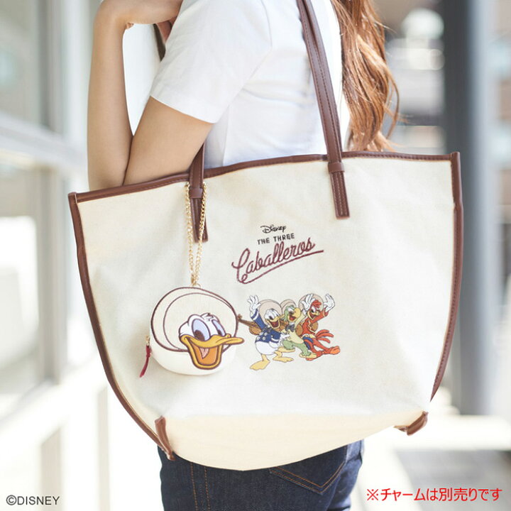 楽天市場 送料無料 ディズニー 3人の騎士 キャンバス 刺繍 トートバッグ トート 肩掛け ショルダー ショルダーバッグ レディース 女性 オールシーズン 春 夏 秋 鞄 カバン バック 大きめ 大き目 通勤 通学 かわいい おしゃれ 三人の騎士 ドナルド ホセ パンチート S