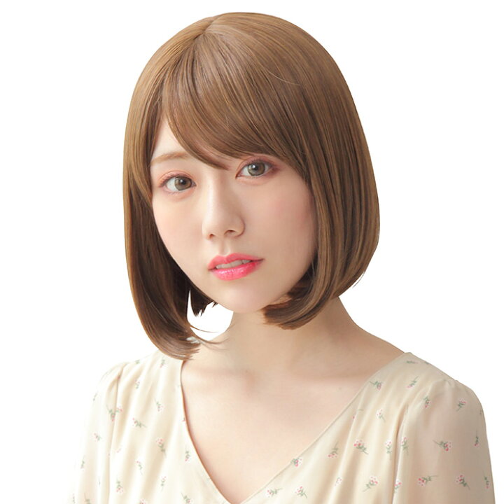 楽天市場 Wiggy Rich シフォン ボブ マロン ブラウン 茶髪 茶色 ヘア Wig ウィッグ ウイッグ アニメ キャラクター かつら カツラ ファッション つむじ 自然 耐熱 サイズ調節 ナチュラル デイリー 日常 コスプレ コスチューム ハロウィン パーティー 仮装 文化祭 忘年会 S