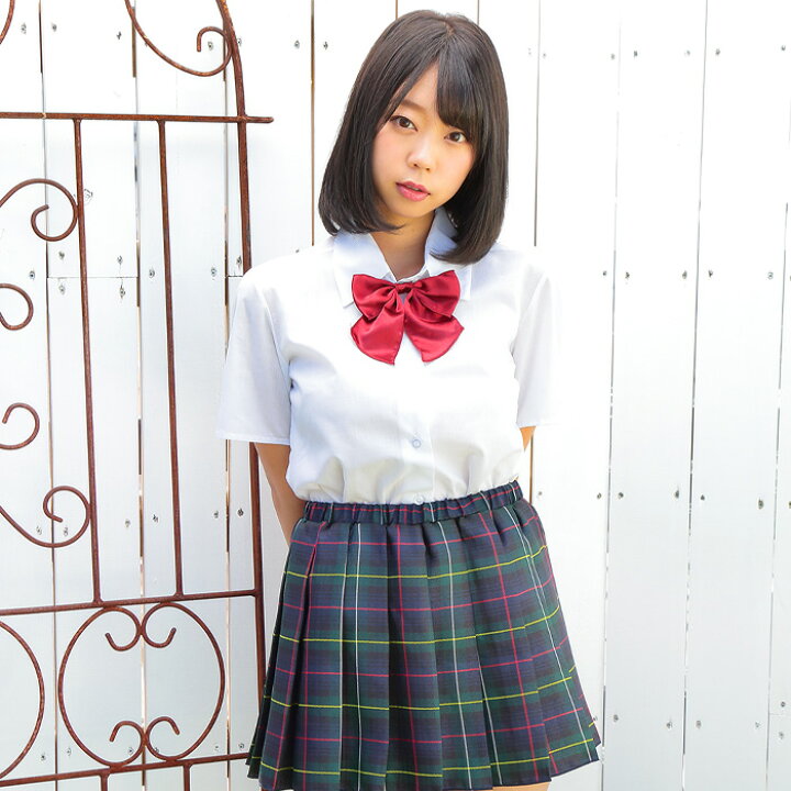 楽天市場 チェック スクール 制服 学生風 学生服 夏服 半袖 セット シャツ リボン ミニ スカート ネイビー レッド 赤 エンジ プチプラ 安い 撮影会 大人 セクシー キュート かわいい 制服コス コスチューム ハロウィン コスプレ 宴会 忘年会 仮装 衣装 女性