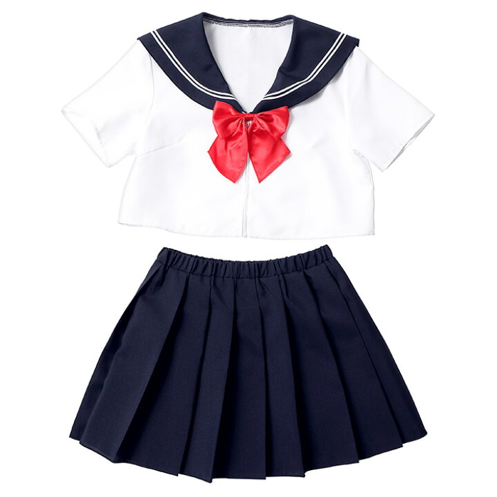 楽天市場 リボン セーラー ネイビー 制服 学生 セーラー服 学生服 トップス リボン スカート ミニ 赤 プリーツ プチプラ 安い 撮影会 撮影 大人 セクシー キュート かわいい 定番 制服コス コスチューム セット 一式 ハロウィン コスプレ 宴会 仮装 衣装 女性