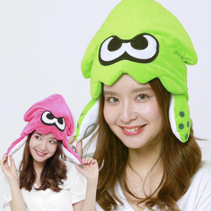 楽天市場 スプラトゥーン イカ 被り物 かぶりもの 被りもの キャラクター 可愛い ピンク グリーン 任天度 なりきり アニメ ゲーム メンズ レディース 男女兼用 ヘッド 帽子 頭 コスプレ コス コスチューム ハロウィン衣装 仮装 文化祭 忘年会 運動会 安い イベント