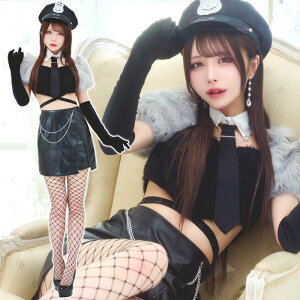 送料無料 ノアールヴェール ポリス mona ブラック 黒 警察 ポリス帽子 手袋 警察官 制服 ブラック PUレザー レース 韓国 かわいい セクシー コスプレ コスプレ衣装 コスチューム ハロウィン ハ