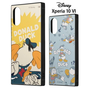 送料無料 Xperia 10 VI ディズニー ドナルド スクエア ハイブリッド ケース KAKU カバー ソフトケース ハードケース 背面 キャラクター かわいい Xperia10VI 耐衝撃ケース エクスペリア SO-52E SOG14 ス