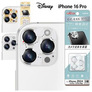 メール便 iPhone16Pro / 16ProMax / 15Pro / 15ProMax ディズニー ガラスフィルム カメラ保護 一体型 クリア 硬度10H 液晶保護フィルム 高透明 クリア 高画質 防指紋 カメラ保護フィルム カメラレンズフィ