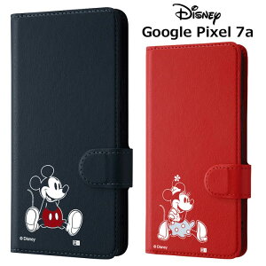 メール便 GooglePixel7a ディズニー 手帳型 PUレザー ケース マグネット カバー フリップ 手帳型ケース 手帳 スタンド かわいい ミッキー ミニー ミニーマウス ネイビー レッド グーグル ピクセル