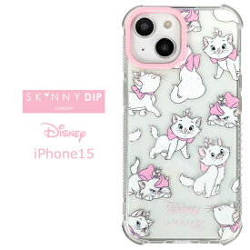 iPhone15 ディズニー マリー x SKINNYDIP TPU クリア ケース カバー スキニーディップ ソフト ソフトケース クリアケース 透明 キャラクター かわいい おしゃれキャット ピンク アイフォン フィフティーン iPhone 15 iPhone15ケース スマホカバー スマホケース ss-ma01862