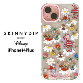 iPhone14Plus ディズニー 不思議の国のアリス x SKINNYDIP TPU クリア ケース カバー スキニーディップ ソフトケース クリアケース 透明 かわいい キャラクター チェシャ猫 白うさぎ アイフォン フォーティーン プラス iPhone 14 plus スマホカバー スマホケース ss-ma02733