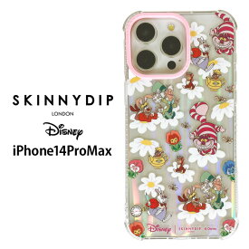 iPhone14ProMax ディズニー 不思議の国のアリス x SKINNYDIP TPU クリア ケース カバー スキニーディップ ソフトケース クリアケース 透明 かわいい キャラクター チェシャ猫 白うさぎ アイフォン プロマックス iPhone 14 pro max スマホカバー スマホケース ss-ma02734