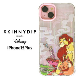 メール便 iPhone15Plus ディズニー ライオンキング x SKINNYDIP TPU クリア ケース カバー スキニーディップ ソフトケース クリアケース かわいい シンバ ナラ ティモン アイフォン フィフティーン iPhone 15 plus iPhone15plusケース スマホカバー スマホケース ss-ma02749
