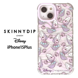 メール便 iPhone15Plus ディズニー ベビーオイスター x SKINNYDIP TPU クリア ケース カバー スキニーディップ ソフトケース クリアケース かわいい ふしぎの国のアリス ヤングオイスター アイフォン フィフティーン iPhone 15 plus スマホカバー スマホケース ss-ma02824