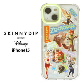 iPhone15 ディズニー ズートピア x SKINNYDIP TPU クリア ケース カバー スキニーディップ ソフト ソフトケース クリアケース キャラクター ジュディ ニック ガゼル フィニック アイフォン フィフティーン iPhone 15 iPhone15ケース スマホカバー スマホケース ss-ma02839