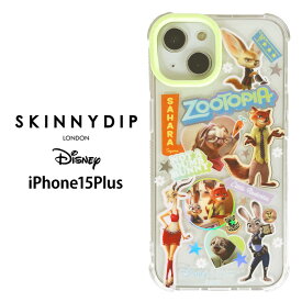 iPhone15Plus ディズニー ズートピア x SKINNYDIP TPU クリア ケース カバー スキニーディップ ソフトケース クリアケース 透明 かわいい ジュディ ニック フィニック アイフォン フィフティーン iPhone 15 plus iPhone15plusケース スマホカバー スマホケース ss-ma02840