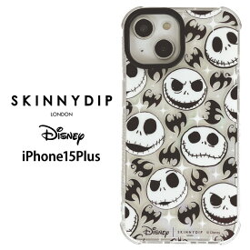 iPhone15Plus ディズニー ナイトメアー・ビフォア・クリスマス x SKINNYDIP TPU クリア ケース カバー スキニーディップ ソフトケース クリアケース かわいい ジャック アイフォン フィフティーン iPhone 15 plus iPhone15plusケース スマホカバー スマホケース ss-ma03344