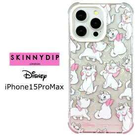メール便 iPhone15ProMax ディズニー マリー x SKINNYDIP TPU クリア ケース カバー スキニーディップ ソフトケース クリアケース 透明 おしゃれキャット ピンク アイフォン フィフティーン iPhone 15 pro max iPhone15promaxケース スマホカバー スマホケース ss-ma04075