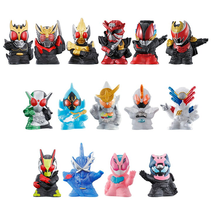 楽天市場 送料無料 Bandai Candy 仮面ライダーキッズ 最強フォーム集結 24個入り Box ボックス バンダイ 食玩 クウガ 龍騎 ブレイド 響鬼 電王 キバ W フォーゼ 鎧武 ゴースト ビルド ゼロツー セイバー リバイ バイス フィギュア 人形 おもちゃ 玩具 大人買い 箱買い