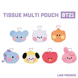 メール便 エンスカイ BT21 minini ティッシュ マルチ ポーチ ensky RJ SHOOKY MANG KOYA CHIMMY TATA COOKY ティッシュケース 化粧ポーチ 小物入れ ポケットティッシュ 小物 収納 ティッシュ入れ メイクポーチ コスメポーチ カラビナ コンパクト 持ち運び 韓国 s-ok-6m825