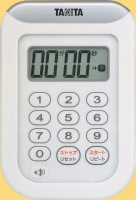 タニタ デジタルタイマー 100分計 丸洗い タイマー TD-378 ホワイト 防水 テンキー 大型表示 電池 単4 乾電池